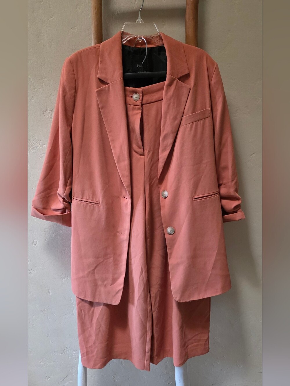 RIVER ISLAND Women's Dusty Rose Blazer Jacket & Culottes Set